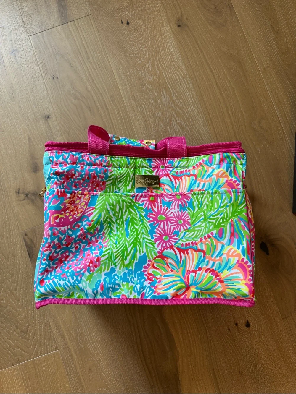 Lilly Pulitzer Pink Multi Floral Insulated Cosmetic Tote